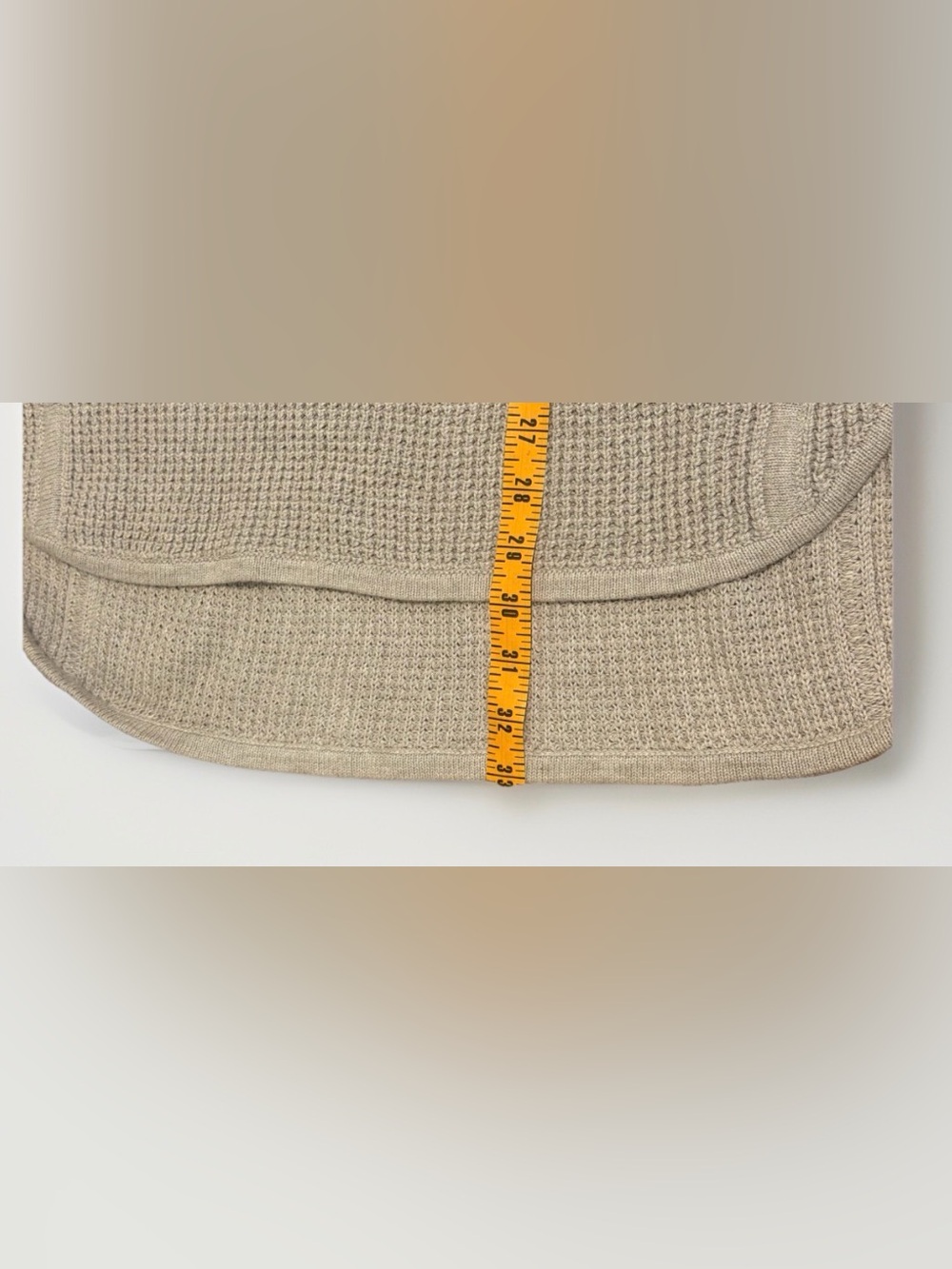 UGG Australia XL Taupe Waffle Knit Cowl Neck Tunic Poncho Sweater - Picture 7 of 7